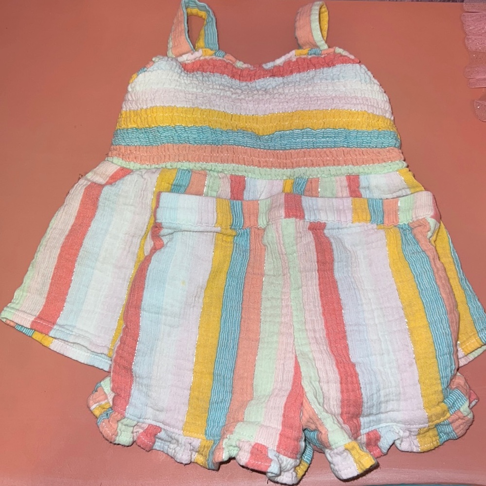 Cat & Jack Multicolor Striped Kids Matching Set
